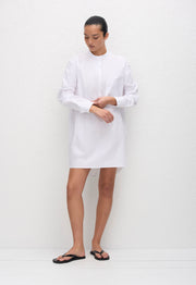 Popover Mini Shirt Dress - White - Matteau
